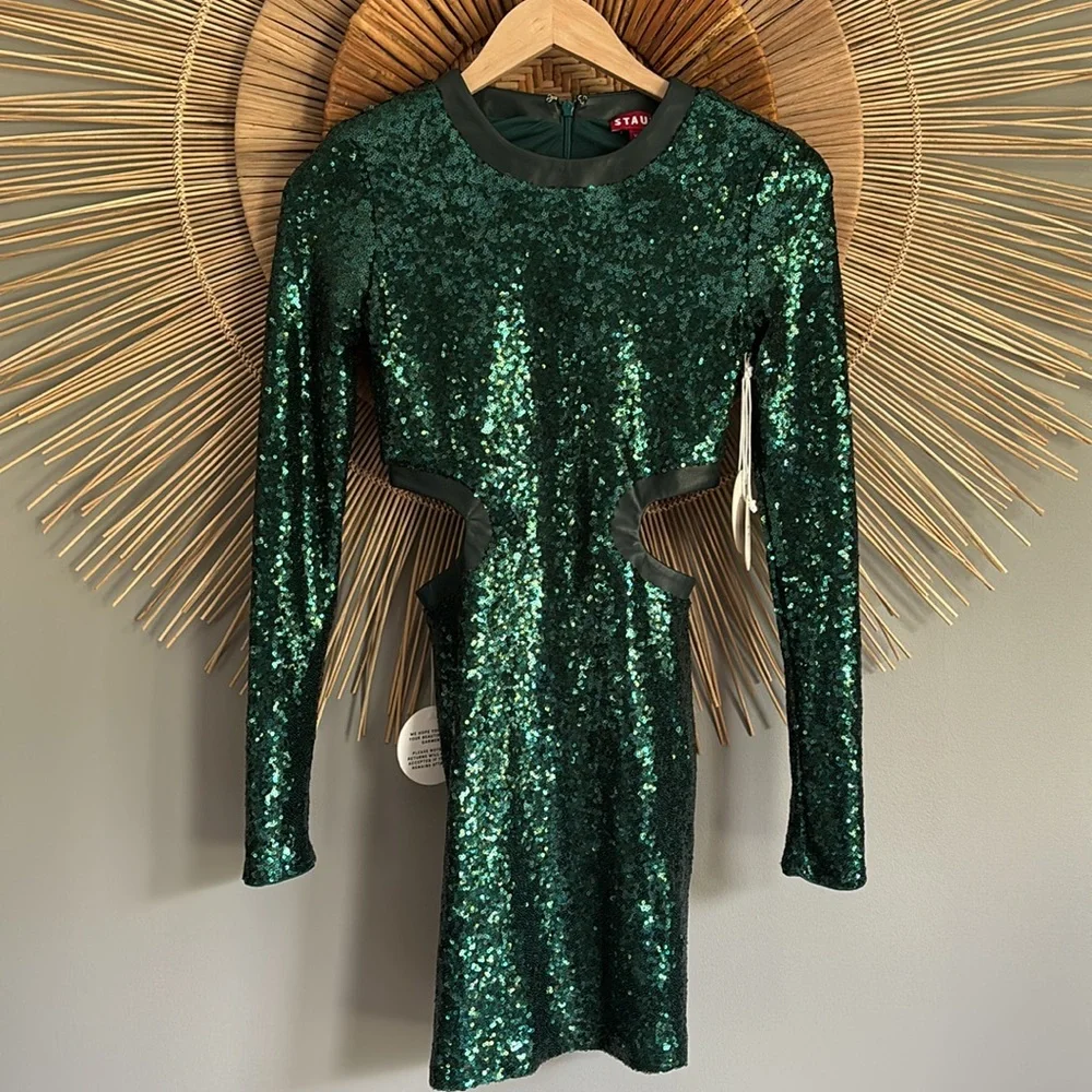 STAUD sequin minidress xs NWT - Picture 2 of 8